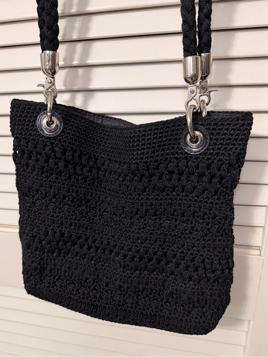 The Sak Handbags - The Sak Crochet Shoulder Bag Black Removeable strap